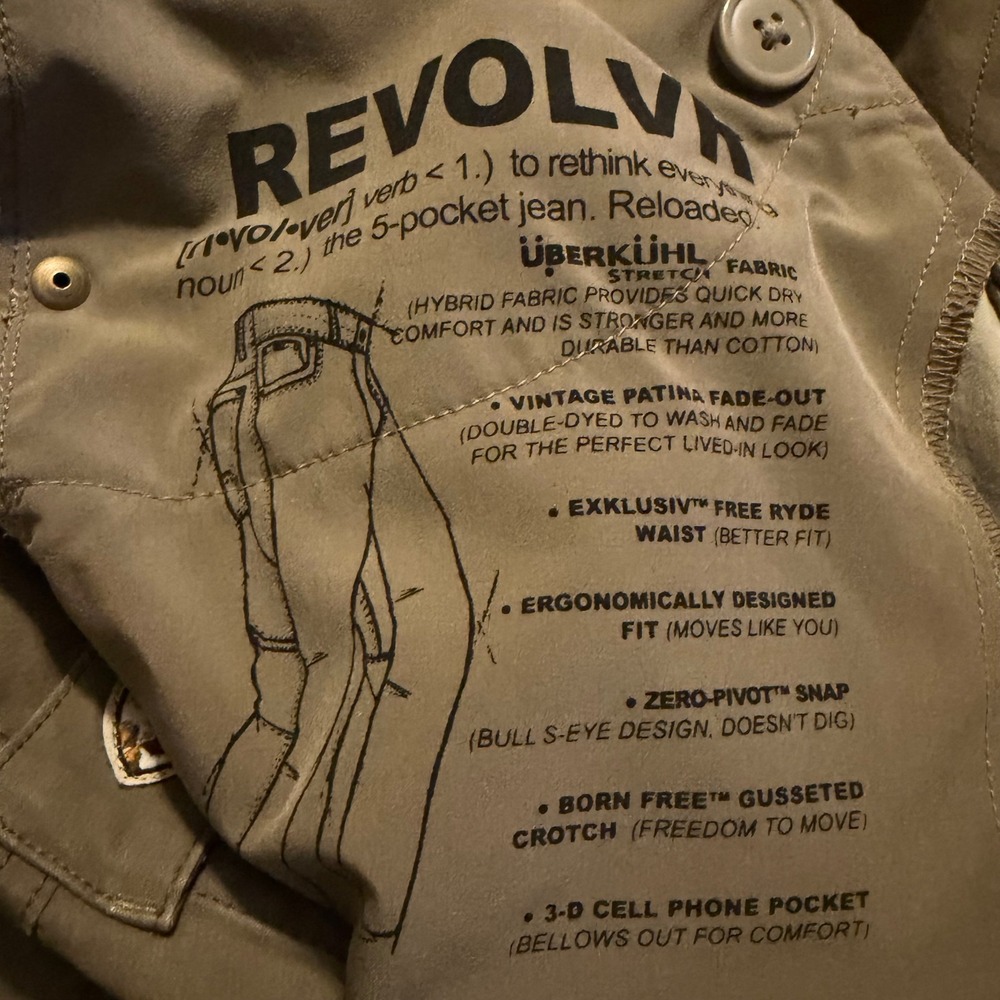 Kuhl Revolvr Khaki Tan Vintage Patina Dye Hiking Work Pants Mens Size 32x32 - Picture 10 of 14